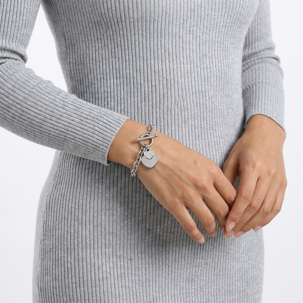 Isla Silver Hearts Bracelet
